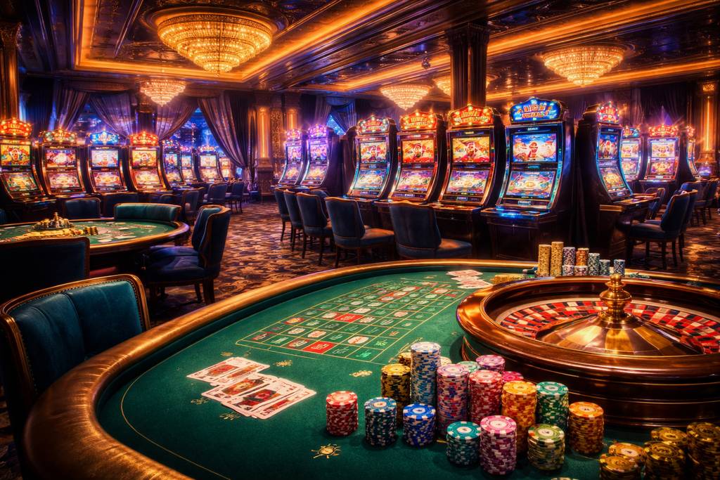 ND01 casino homepage banner with colorful gaming atmosphere